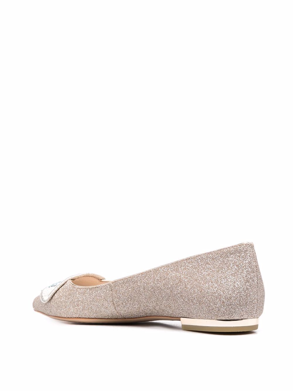 фото Sophia webster glitter-detail patch ballerina shoes