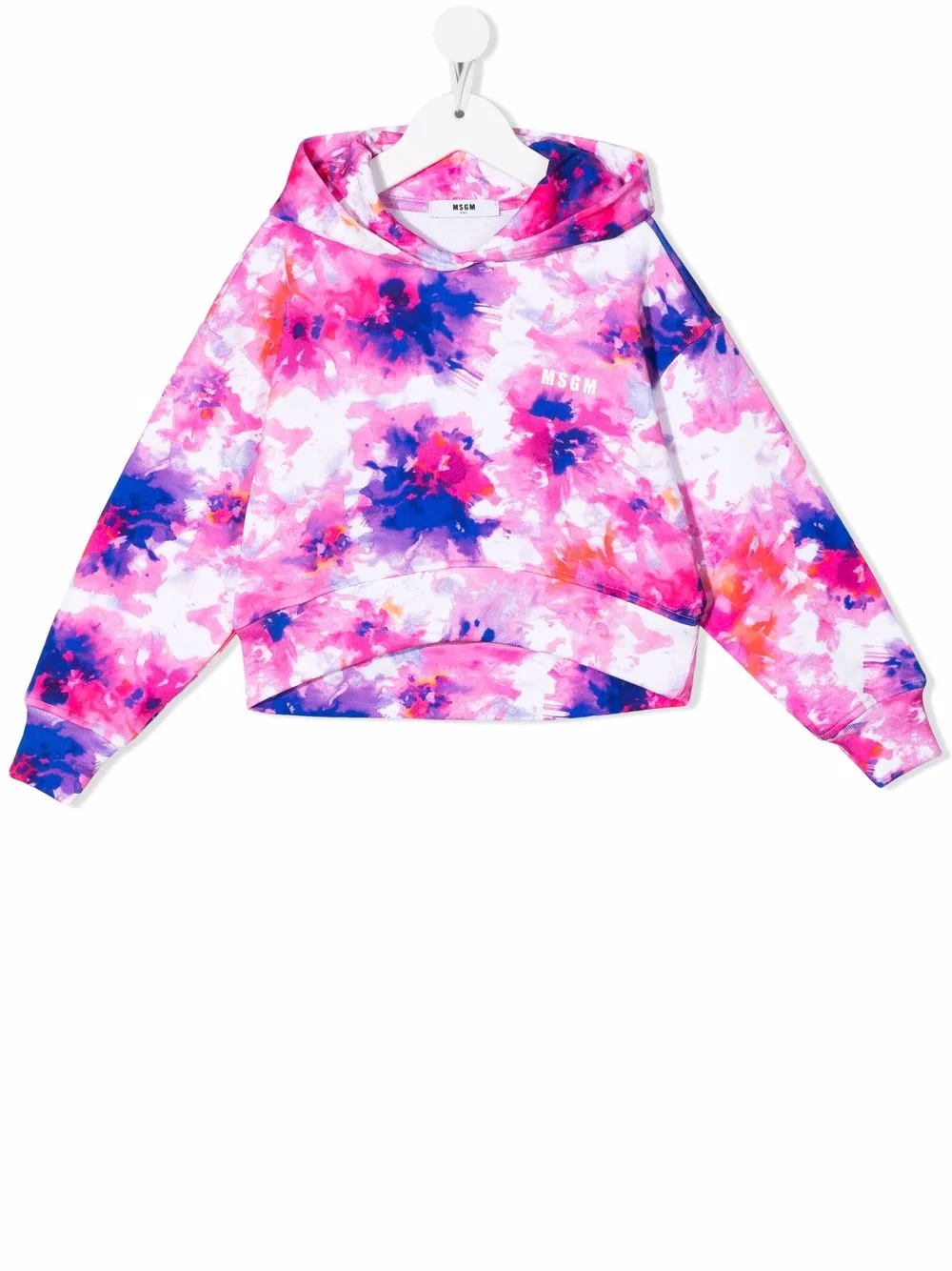 

MSGM Kids sudadera con capucha y motivo tie-dye - Rosado