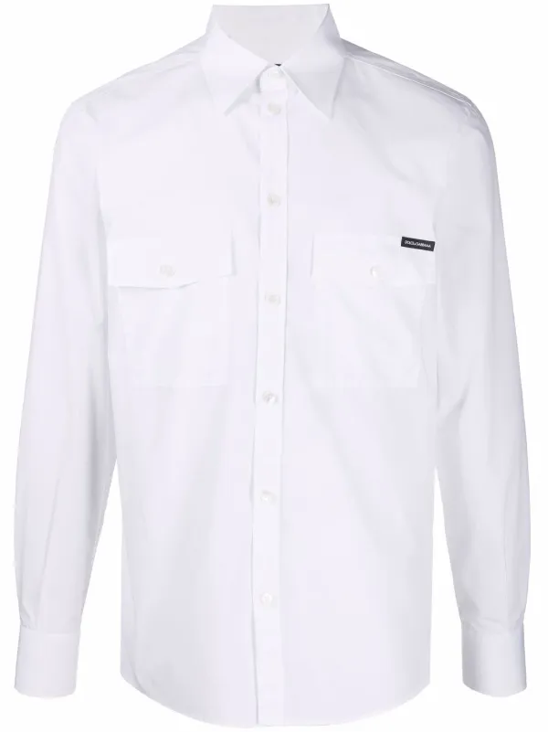 Dolce \u0026 Gabbana logo-tag Cotton Shirt 