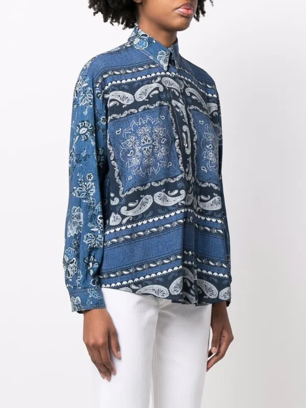 LIU JO paisley-print Denim Shirt - Farfetch