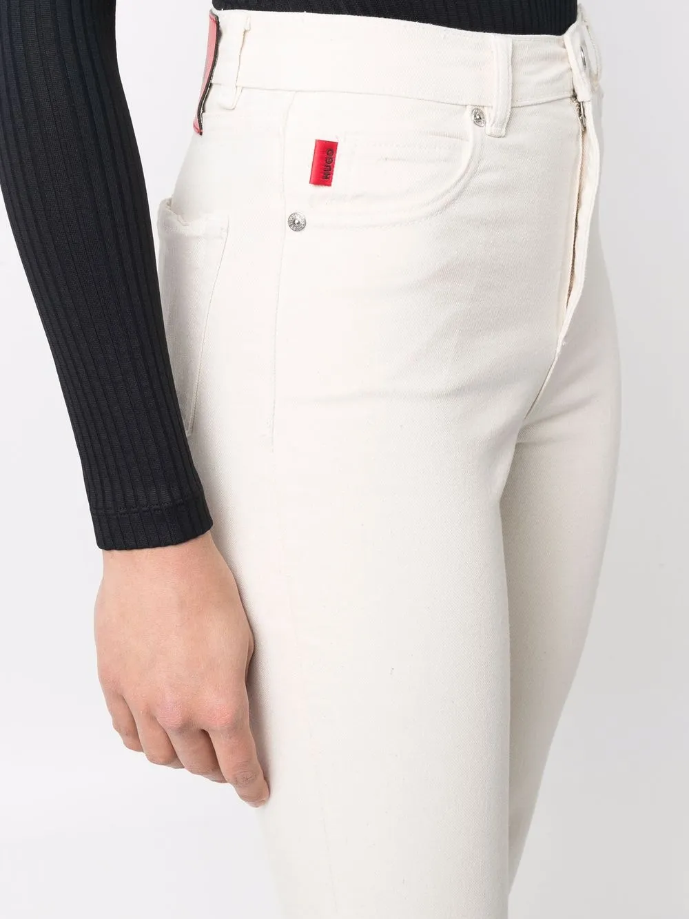 Hugo Boss Skinny Cropped Jeans In Neutrals