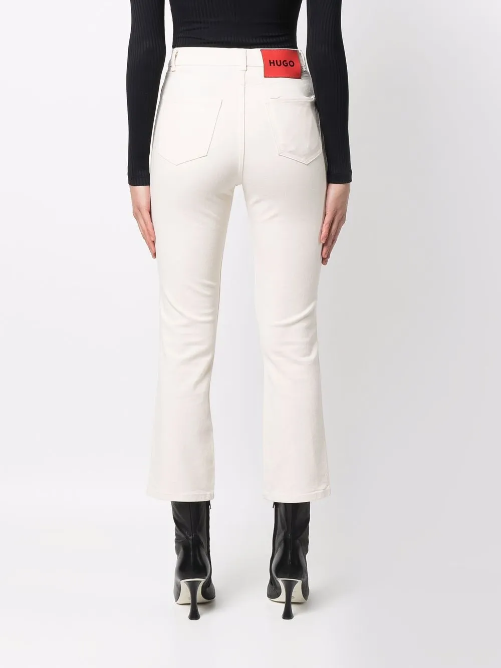 Hugo Boss Skinny Cropped Jeans In Neutrals