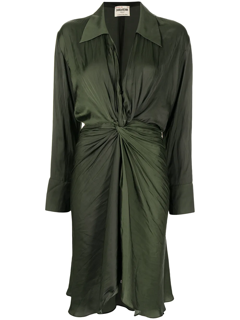 

Zadig&Voltaire vestido camisero con detalle retorcido - Verde