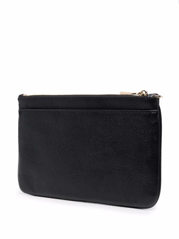 Michael Kors logo-lettering Flat Clutch Bag - Black