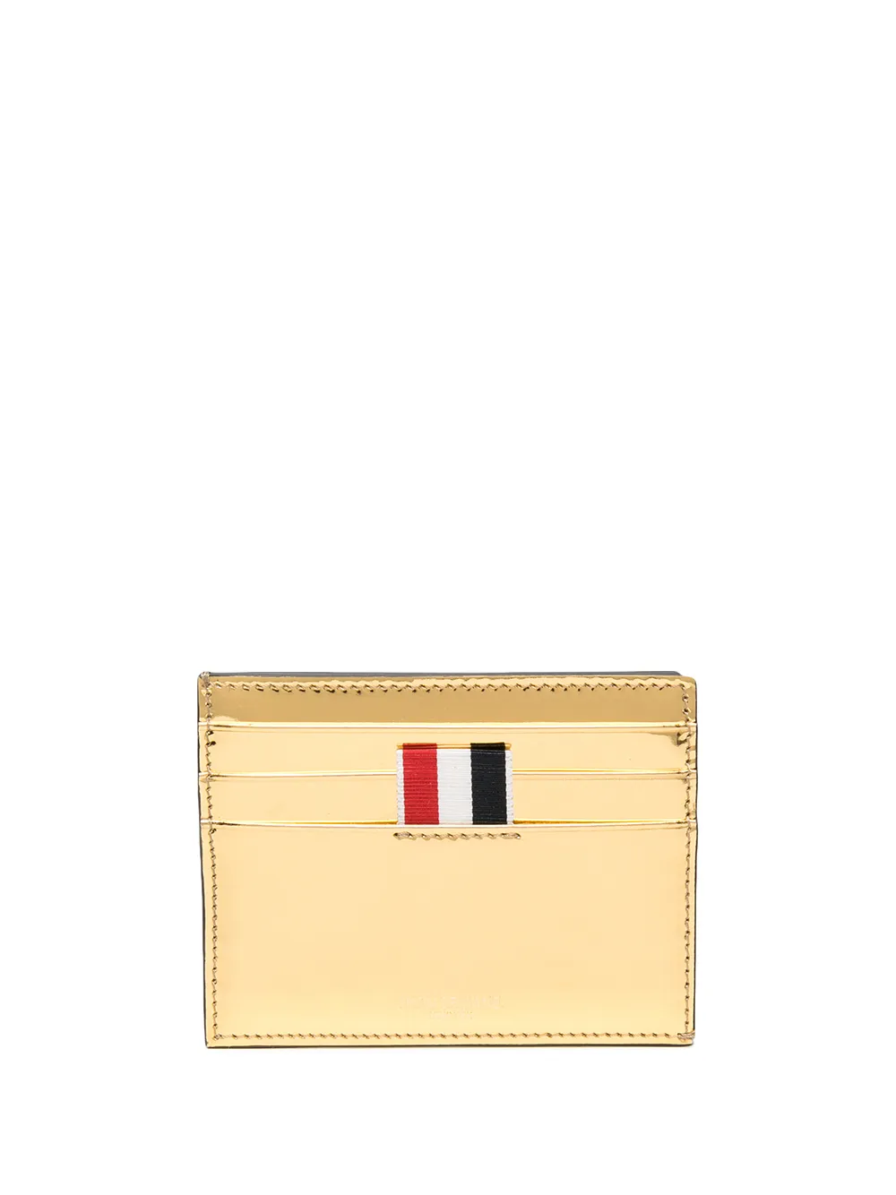 

Thom Browne grosgrain loop tab card holder - Gold