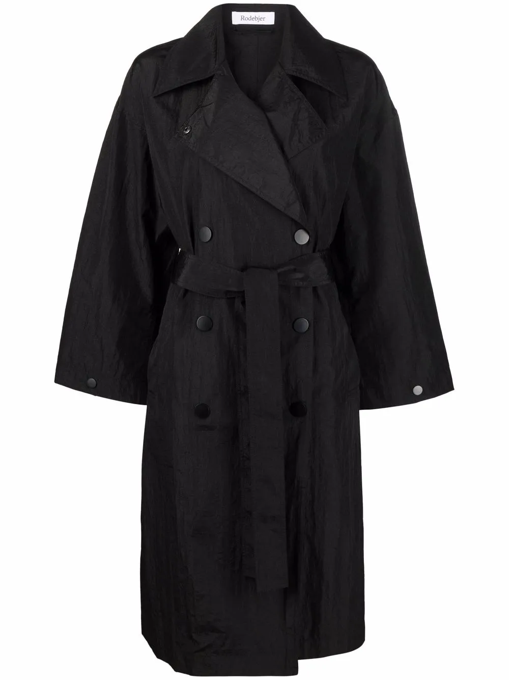 

Rodebjer notched-collar belted trench coat - Black