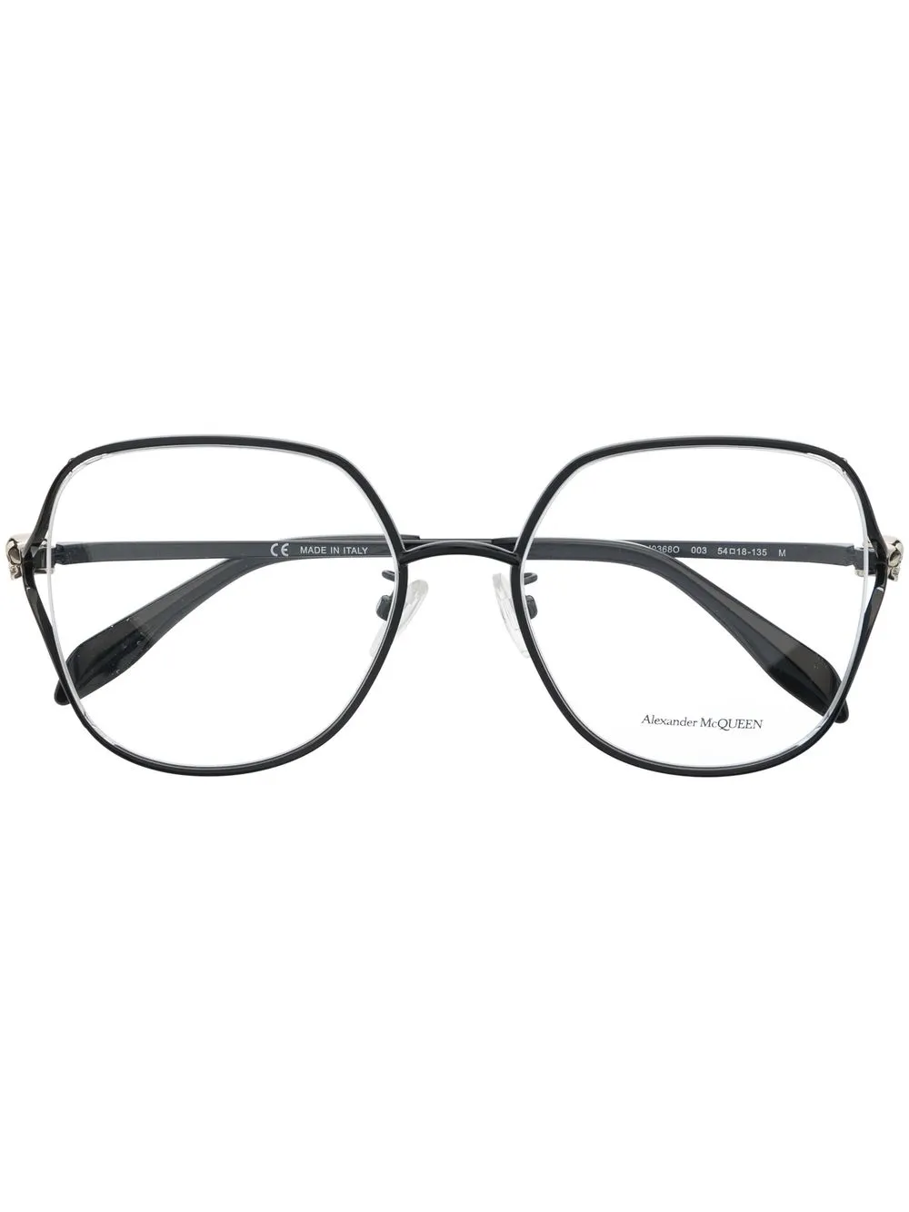 

Alexander McQueen Eyewear lentes con armazón redonda - Negro