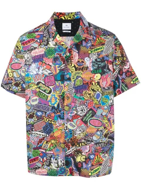 PS Paul Smith Sign print short-sleeve shirt