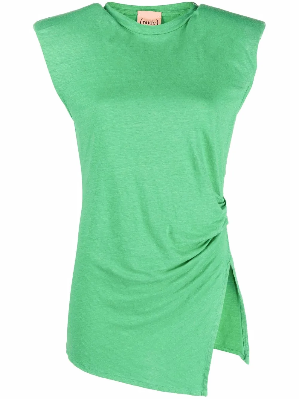 

Nude shoulder-pad sleeveless top - Green