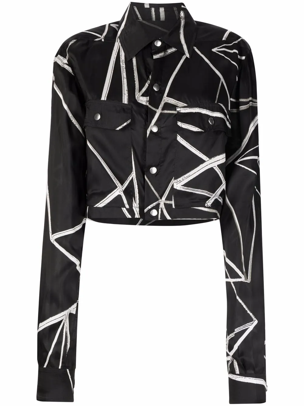 

Rick Owens camisa corta con motivo abstracto - Negro