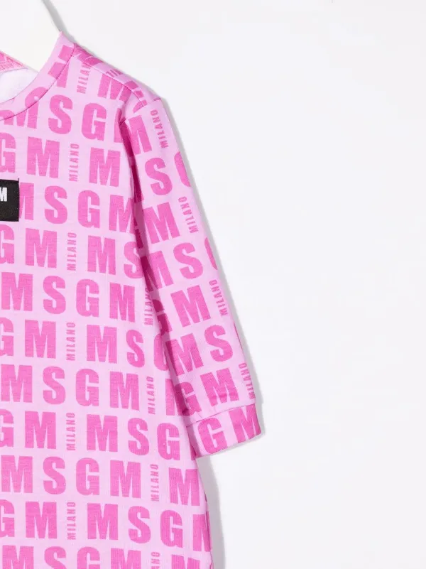 Pink M And S Baby Girl Clothes MSGM Kids Logo-print Long-sleeve