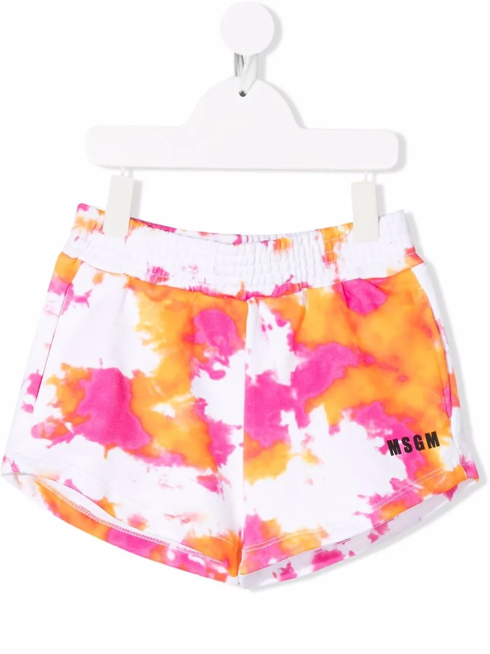 MSGM Kids шорты с принтом тай-дай и логотипом
