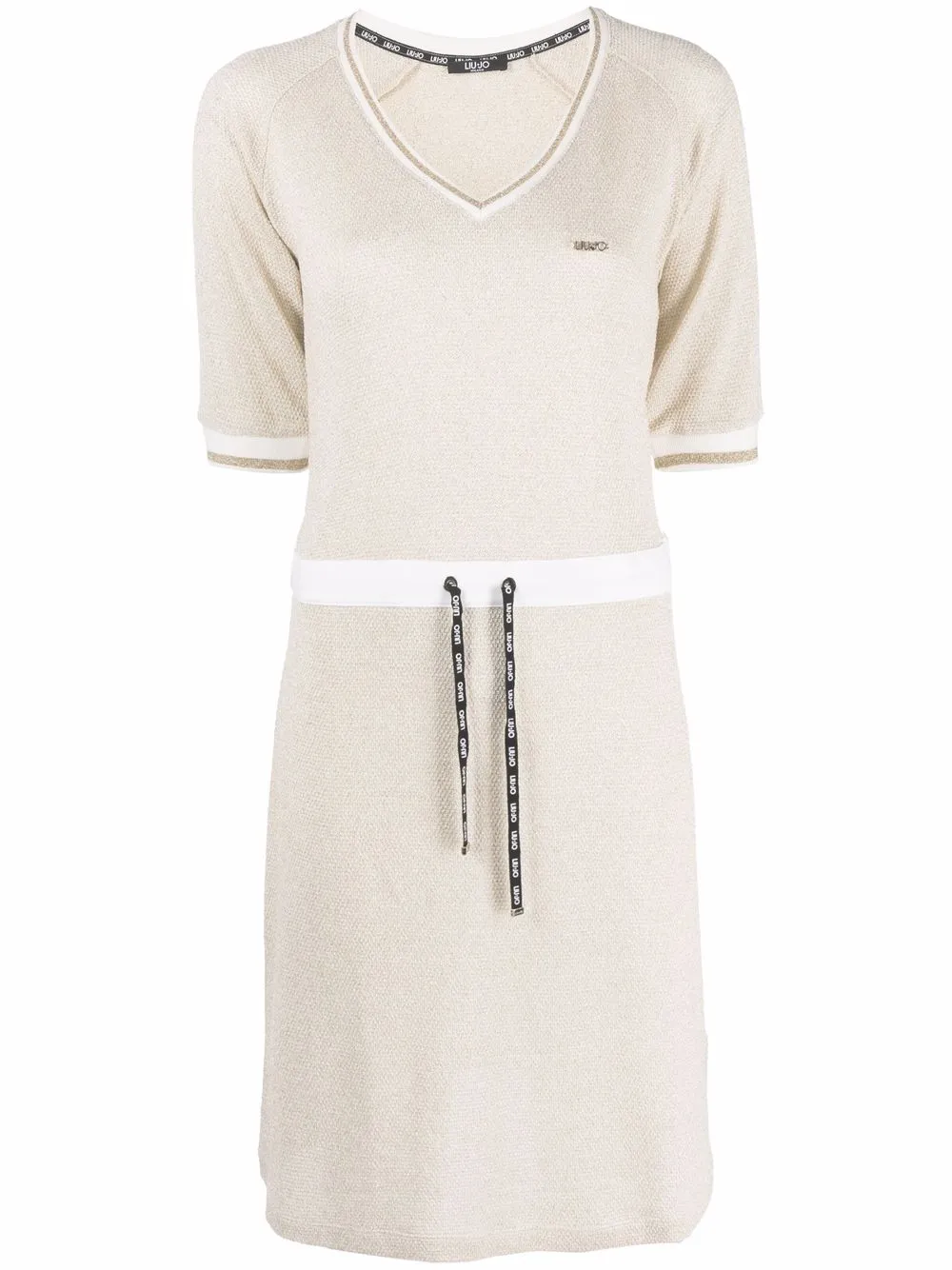 

LIU JO metallic stripe-trimmed dress - Neutrals