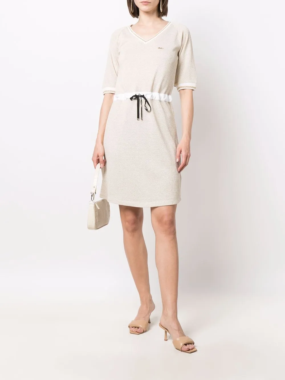 LIU JO Jurk met metallic afwerking - Beige