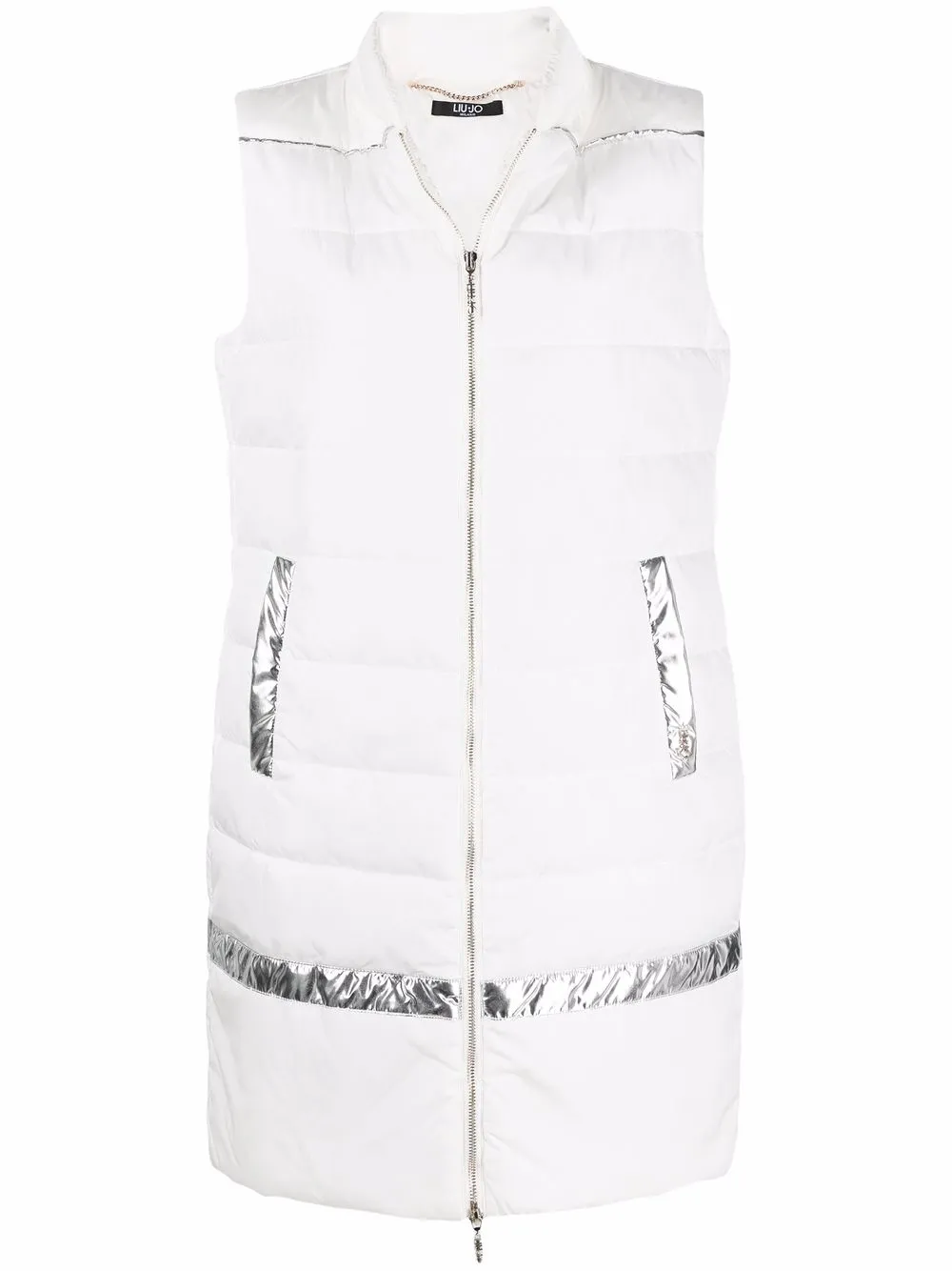 

LIU JO metallic-finish padded coat - White