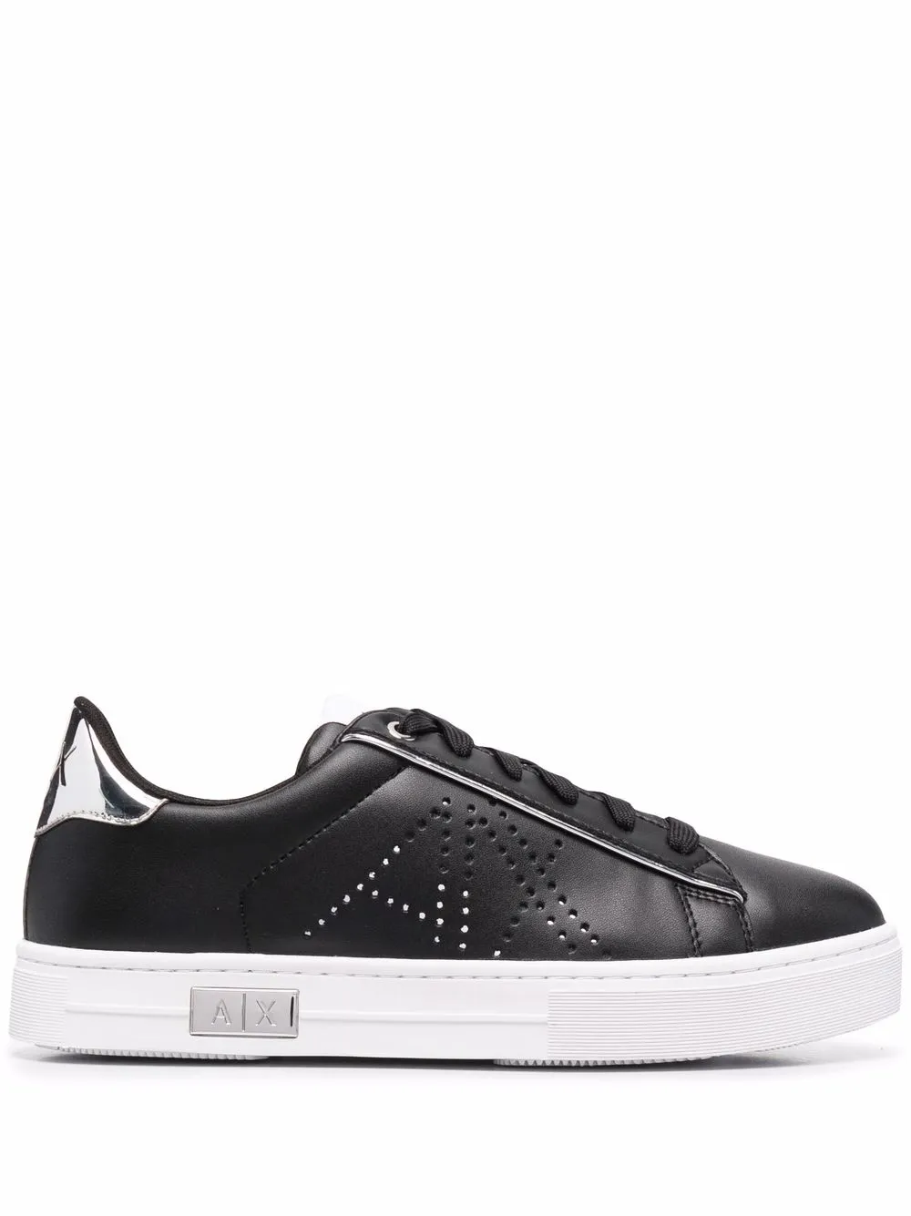 

Armani Exchange tenis con parche del logo - Negro