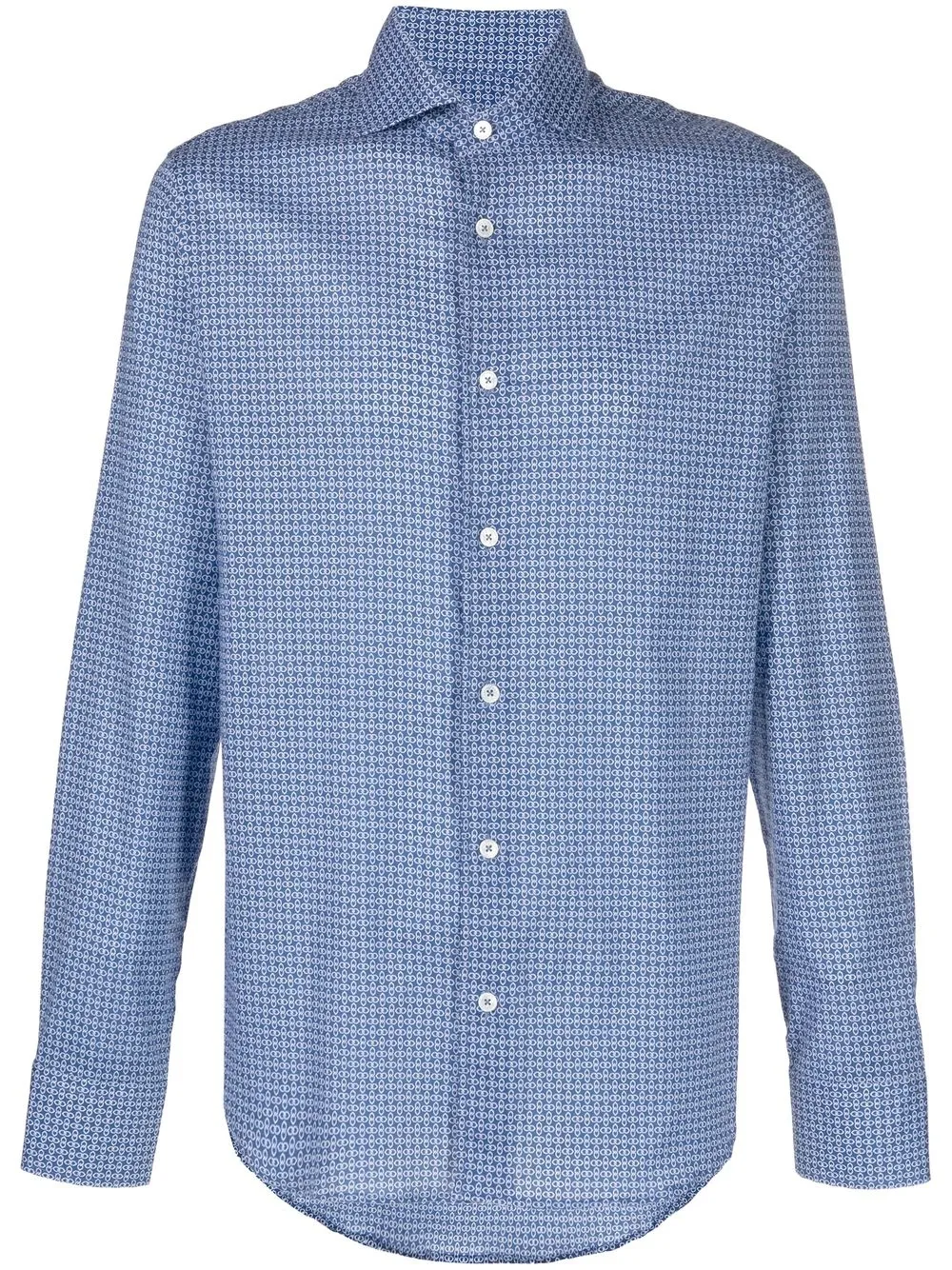 

Fedeli printed long-sleeve shirt - Blue