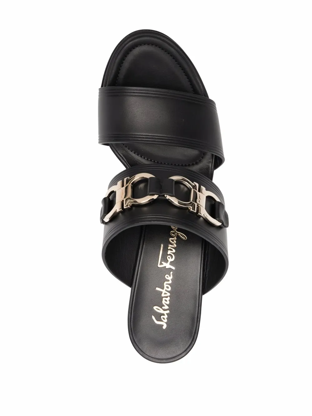 Ferragamo horsebit-detail open toe sandals Black