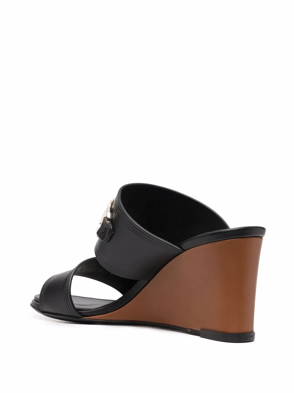 Ferragamo horsebit-detail open toe sandals Black