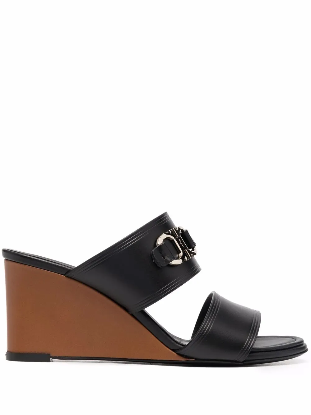 

Salvatore Ferragamo sandalias abiertas con detalle bocado - Negro