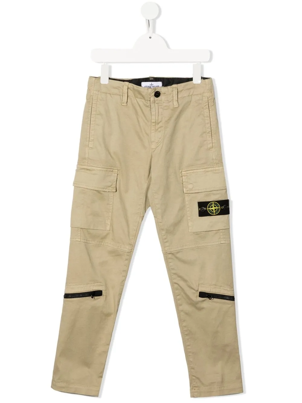 

Stone Island Junior pantalones cargo con parche del logo - Neutro