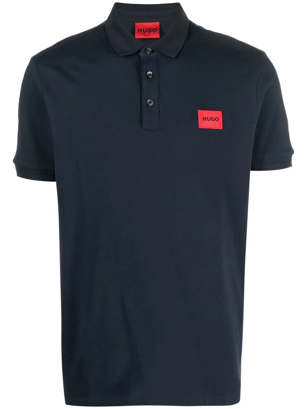 

HUGO chest logo-patch polo shirt - Blue