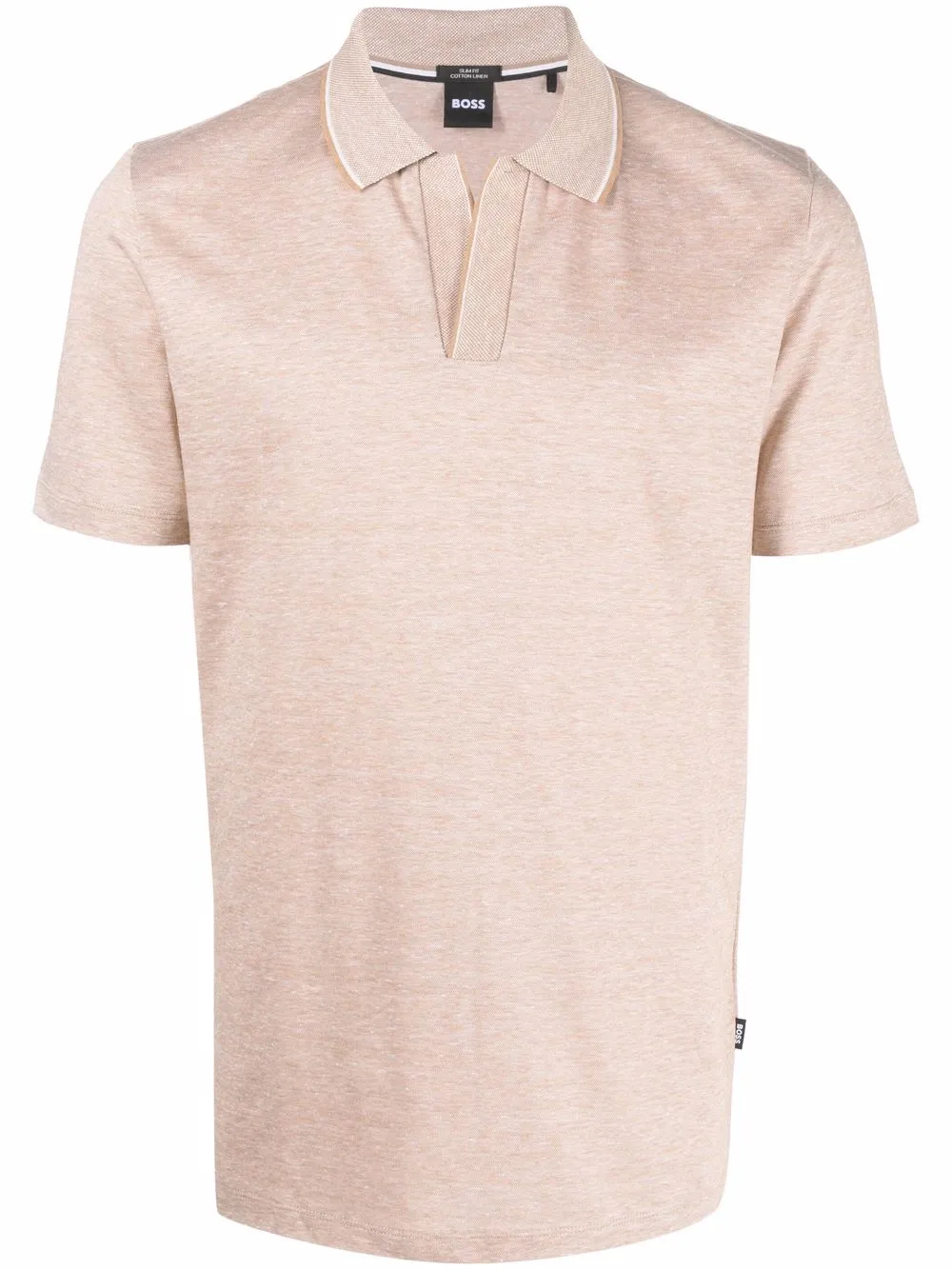 

BOSS striped-trim polo shirt - Neutrals
