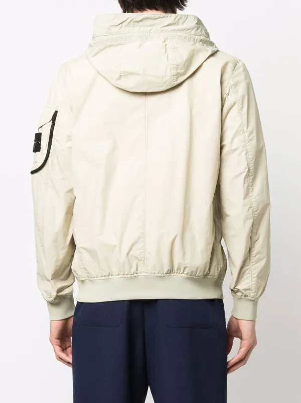 Stone Island Compass Badge Lightweight Hooded Jacket Green