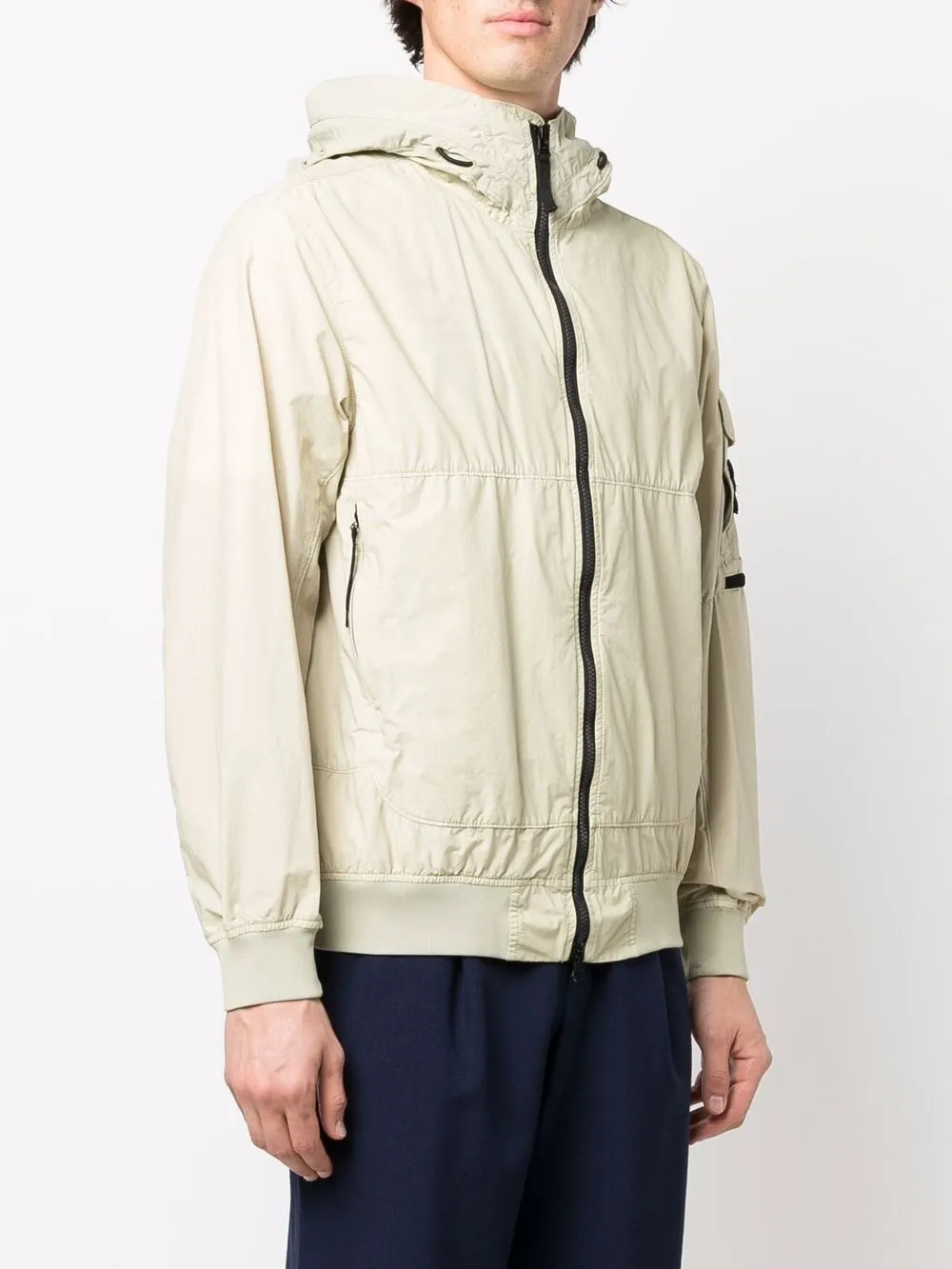  Stone Island Compass Badge Lightweight Hooded Jacket - Green 