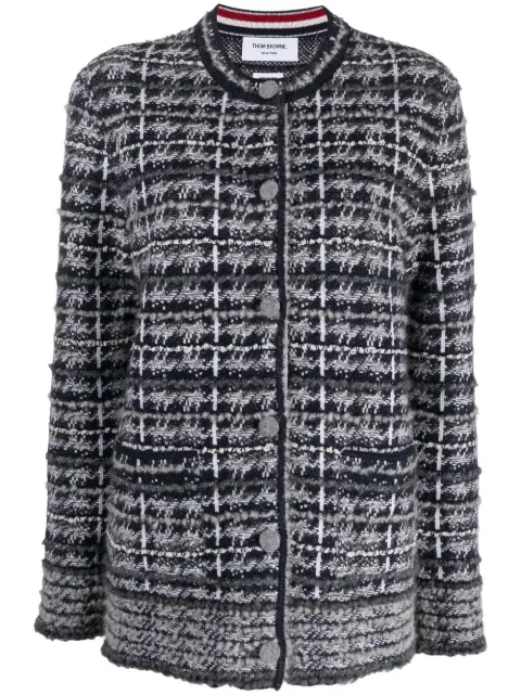 Thom Browne check tweed knit jacket