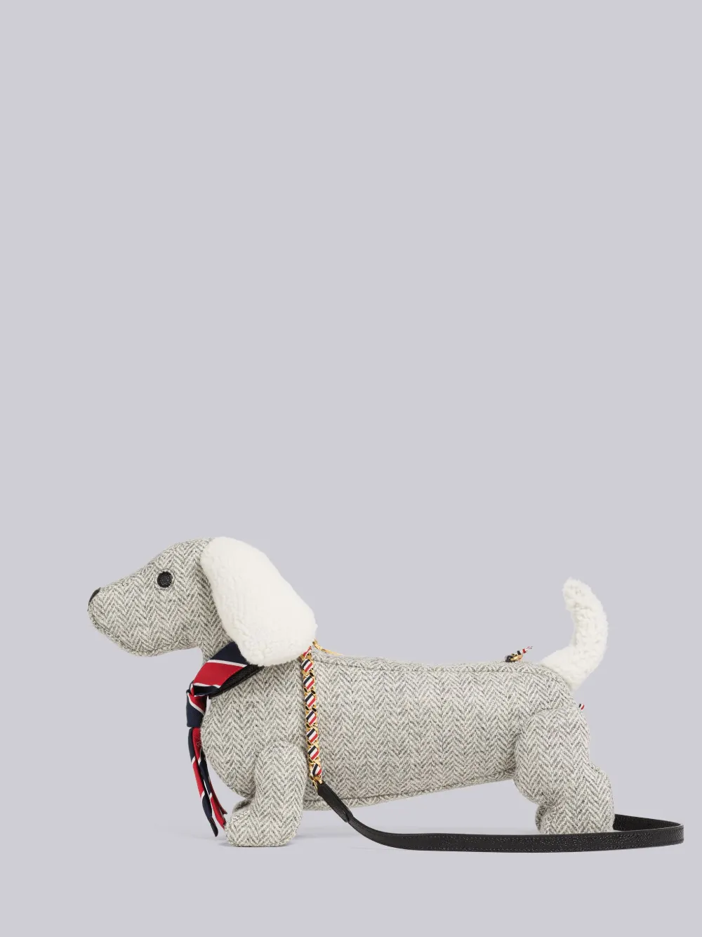 Thom Browne Herringbone Mini Hector Shoulder Bag In Grey
