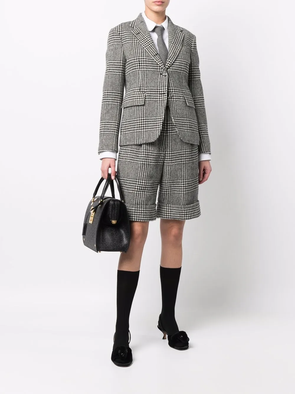 Thom Browne Geruite blazer - Zwart