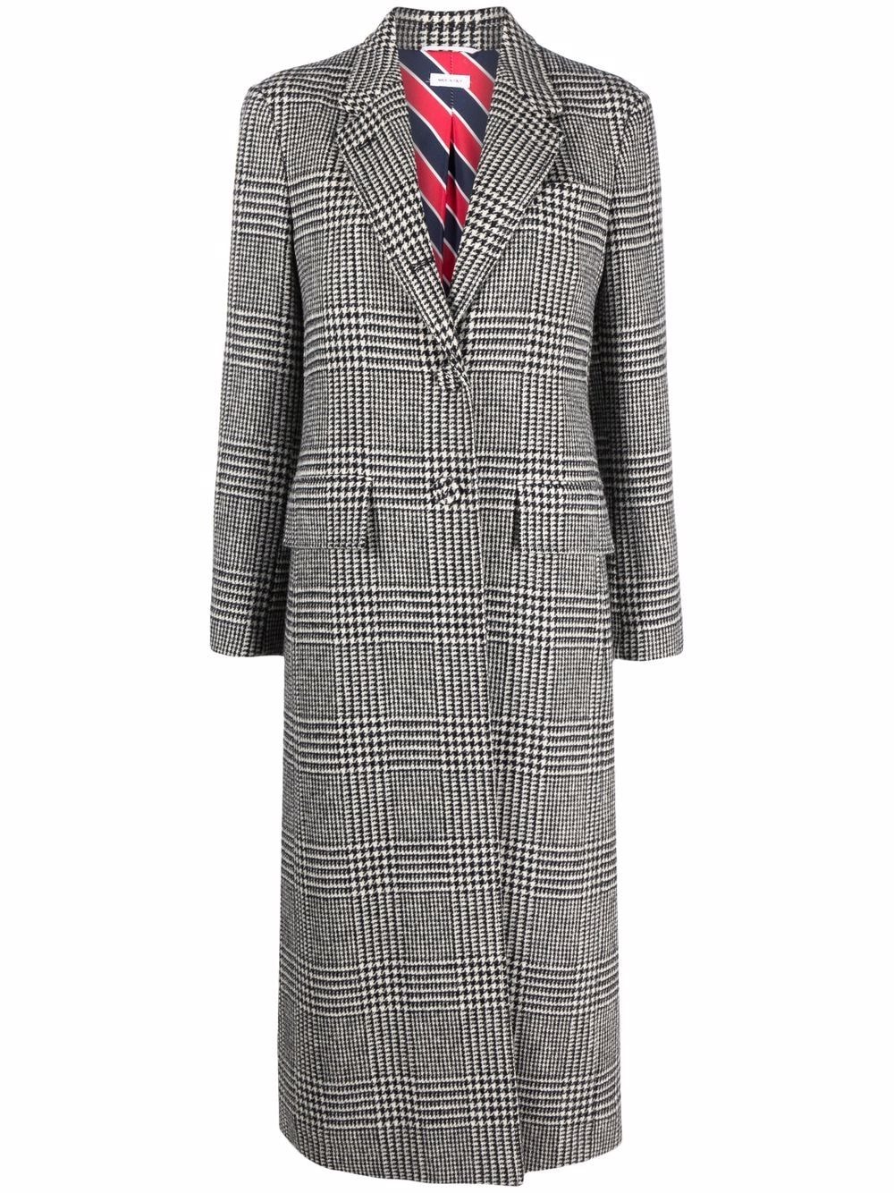 Thom Browne Unconstructed Prince Of Wales Wool Overcoat In Black