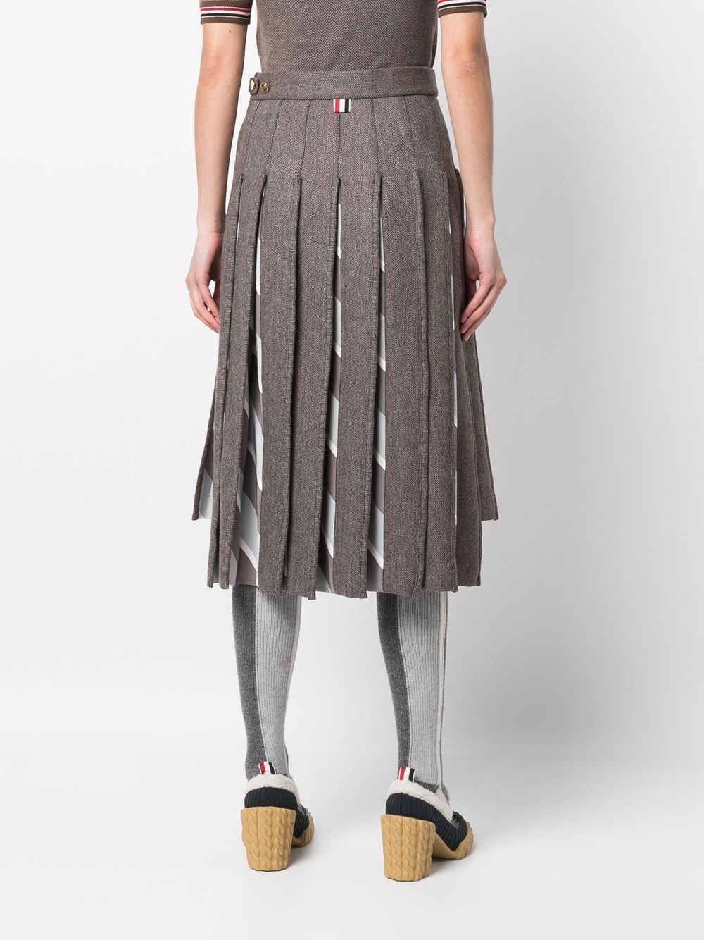 Thom Browne striped-insert Pleated Skirt - Farfetch