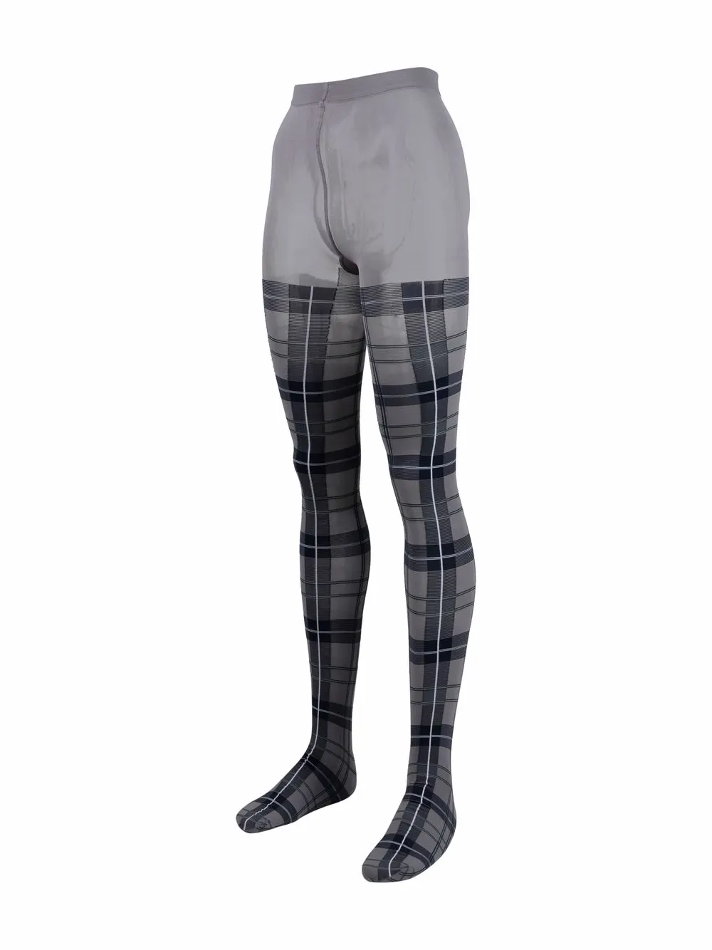 Thom Browne Panty met tartan ruit - Grijs