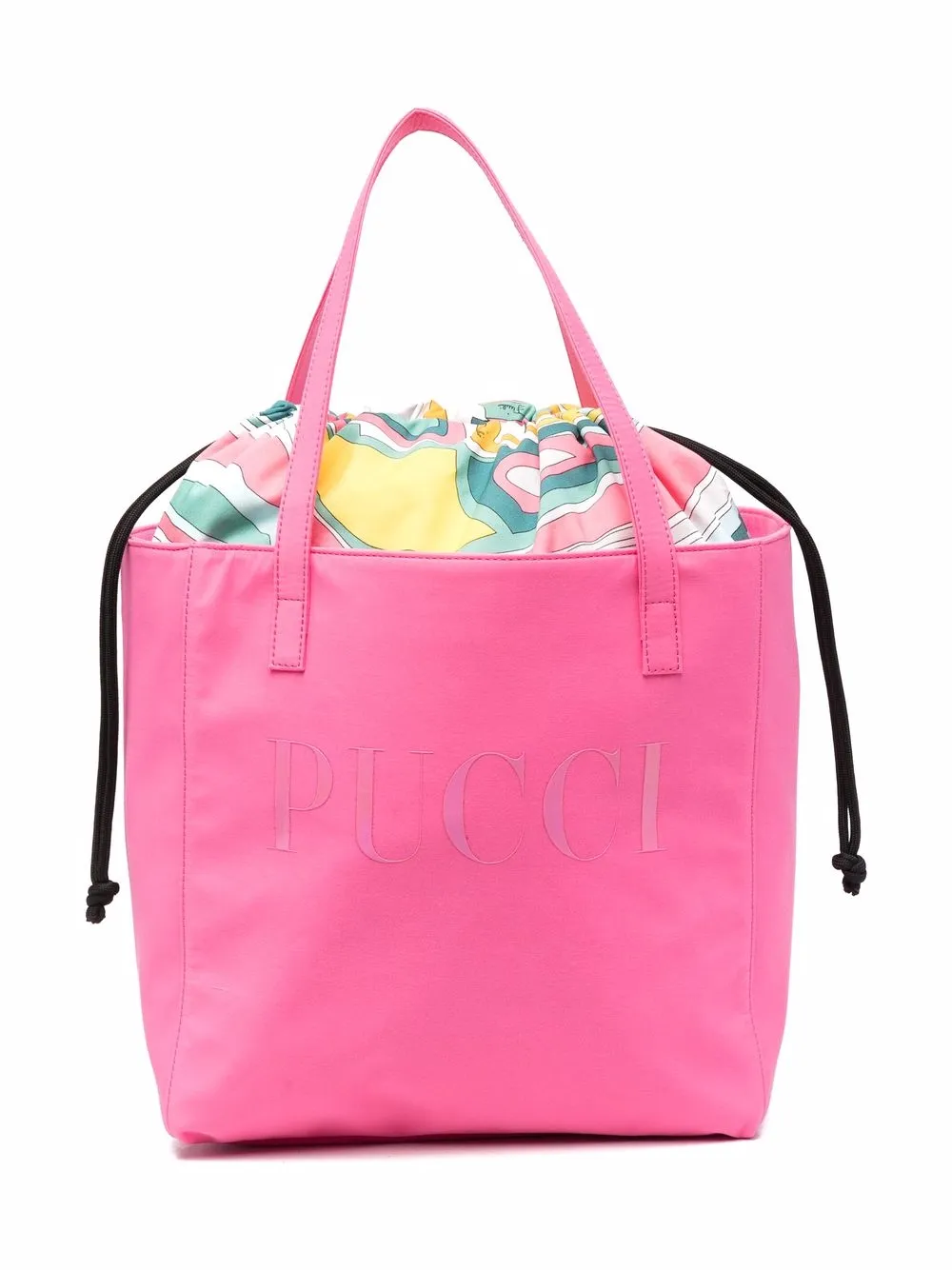 

PUCCI Junior tote con cordón y logo estampado - Rosado