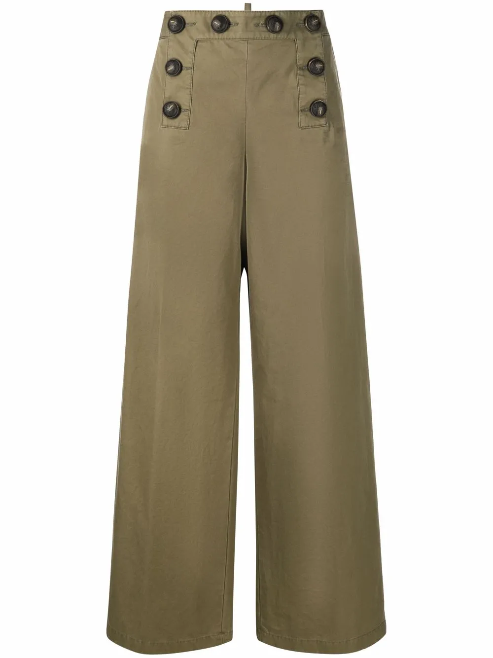 

Dsquared2 pantalones anchos con tiro alto - Verde