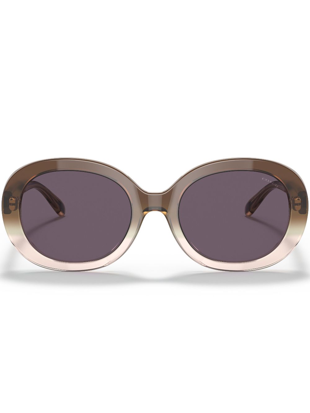 Coach HC8337U C7992 round-frame sunglasses - Brown