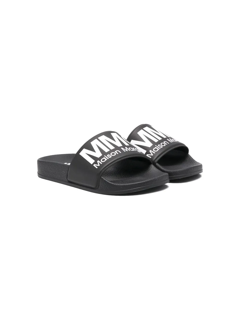 

MM6 Maison Margiela Kids flip fliops con logo estampado - Negro