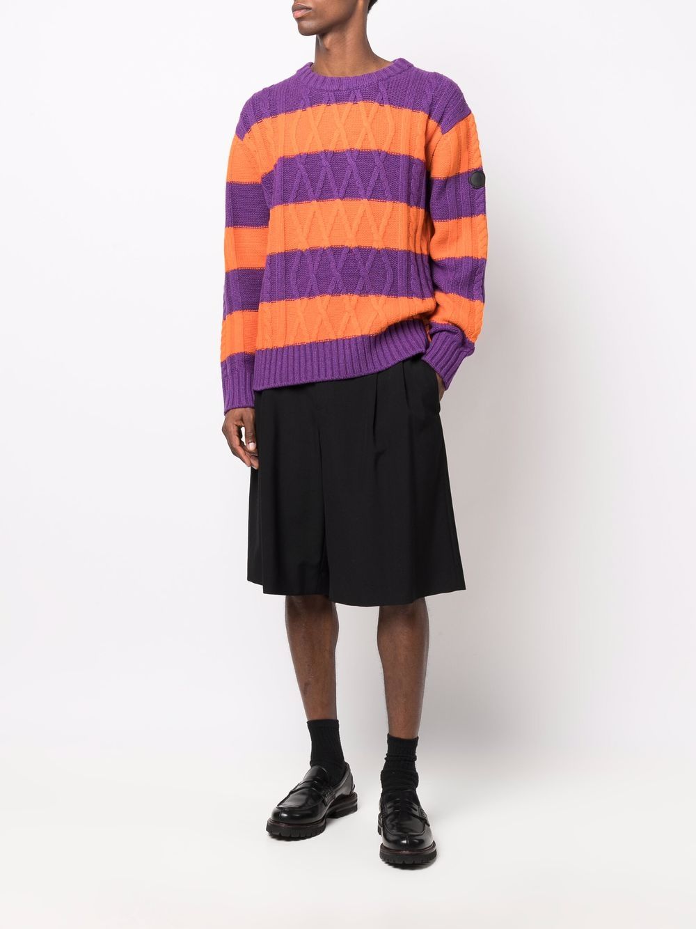 Shop Viktor & Rolf cable-knit striped-jumper with Express Delivery ...