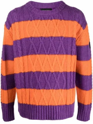 Viktor Rolf cable knit striped jumper Farfetch