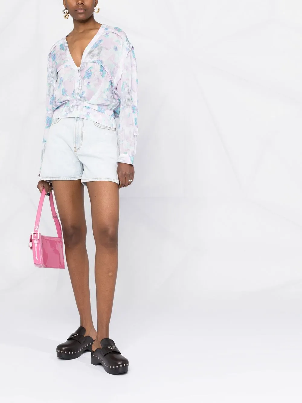 IRO Blouse met V-hals - Roze