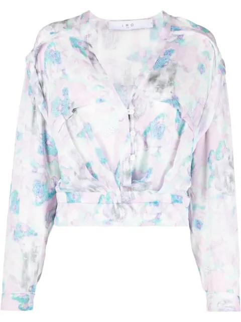 IRO floral-print V-neck blouse