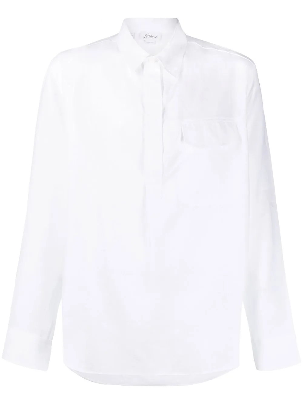 

Brioni camisa con bolsillo y solapa - Blanco