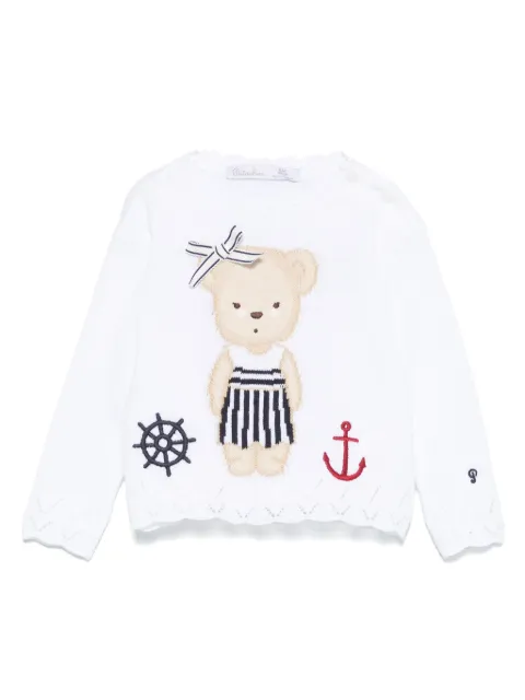Patachou bear-motif sweater