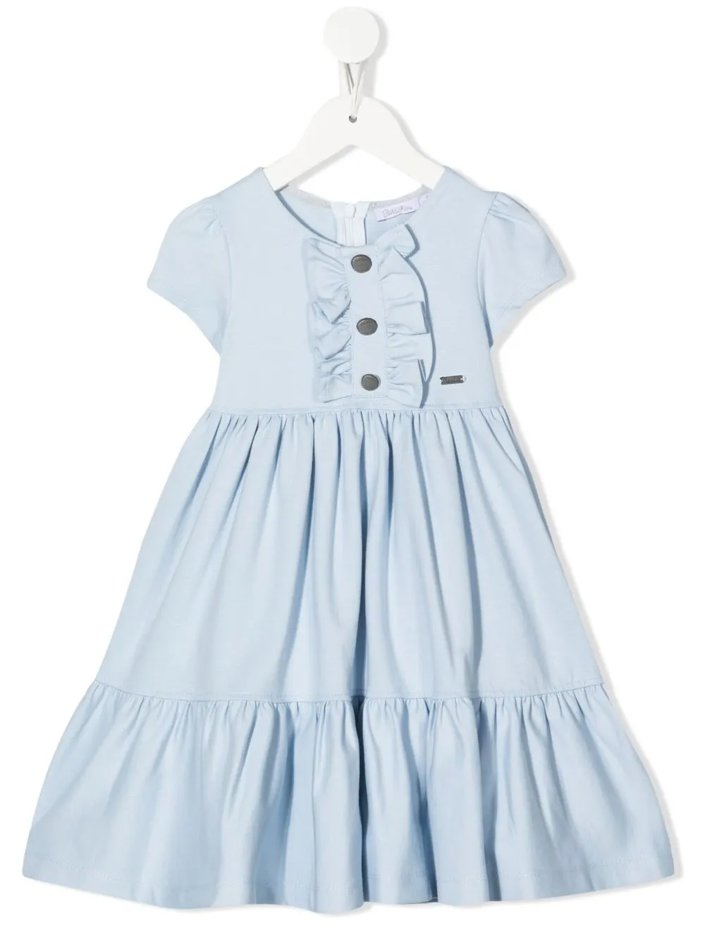 Patachou Kids' Ruffle-trim Smock Dress In Blue