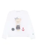 Patachou teddy bear-intarsia sweater - White