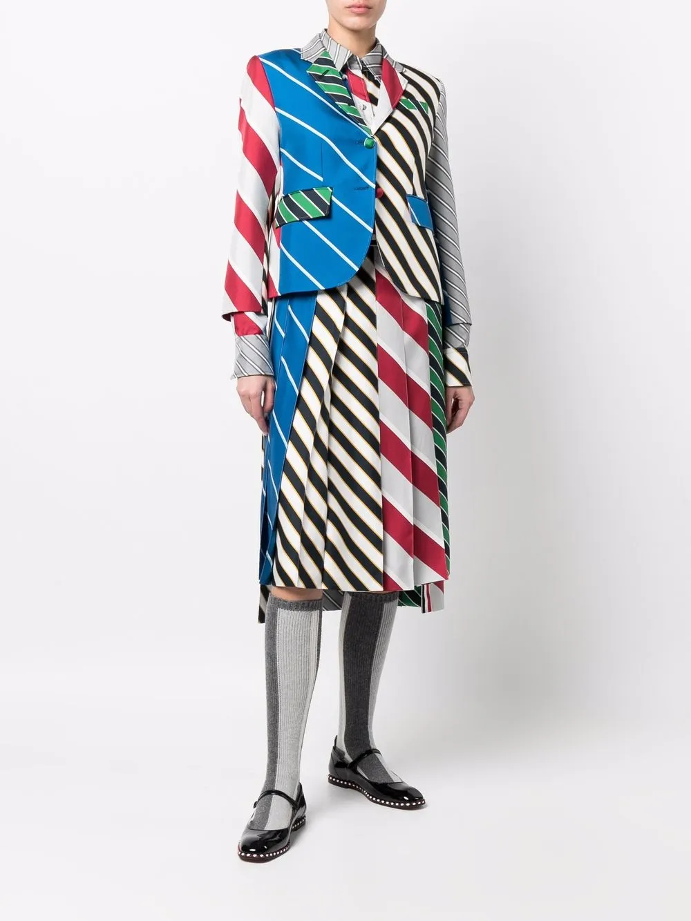 Thom Browne Gestreepte blazer - Beige