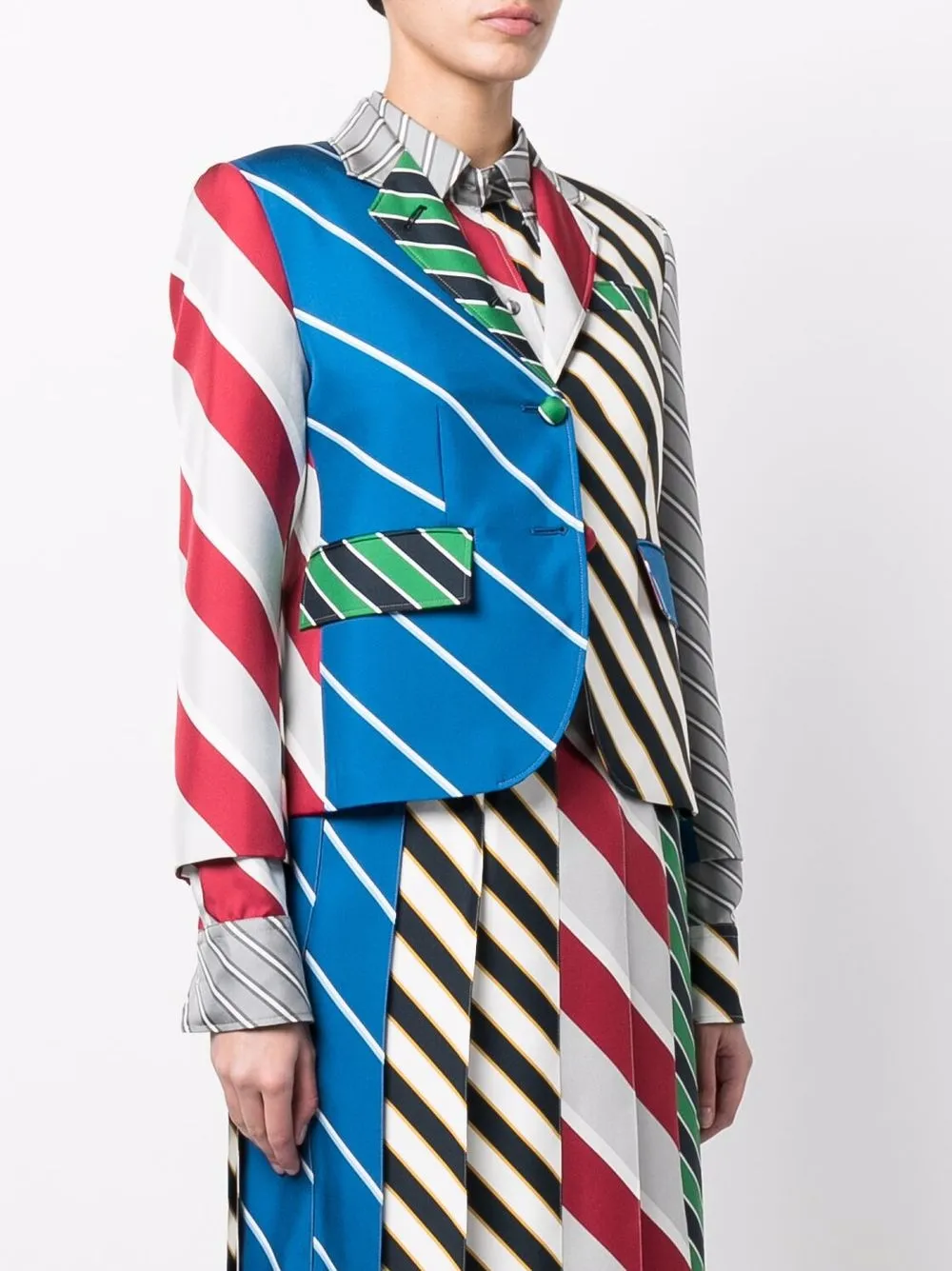 ■Thom Browne■シングル ストライプ コットンジャケット Thom Browne ストライプ ジャケット | マルチカラー | FARFETCH JP