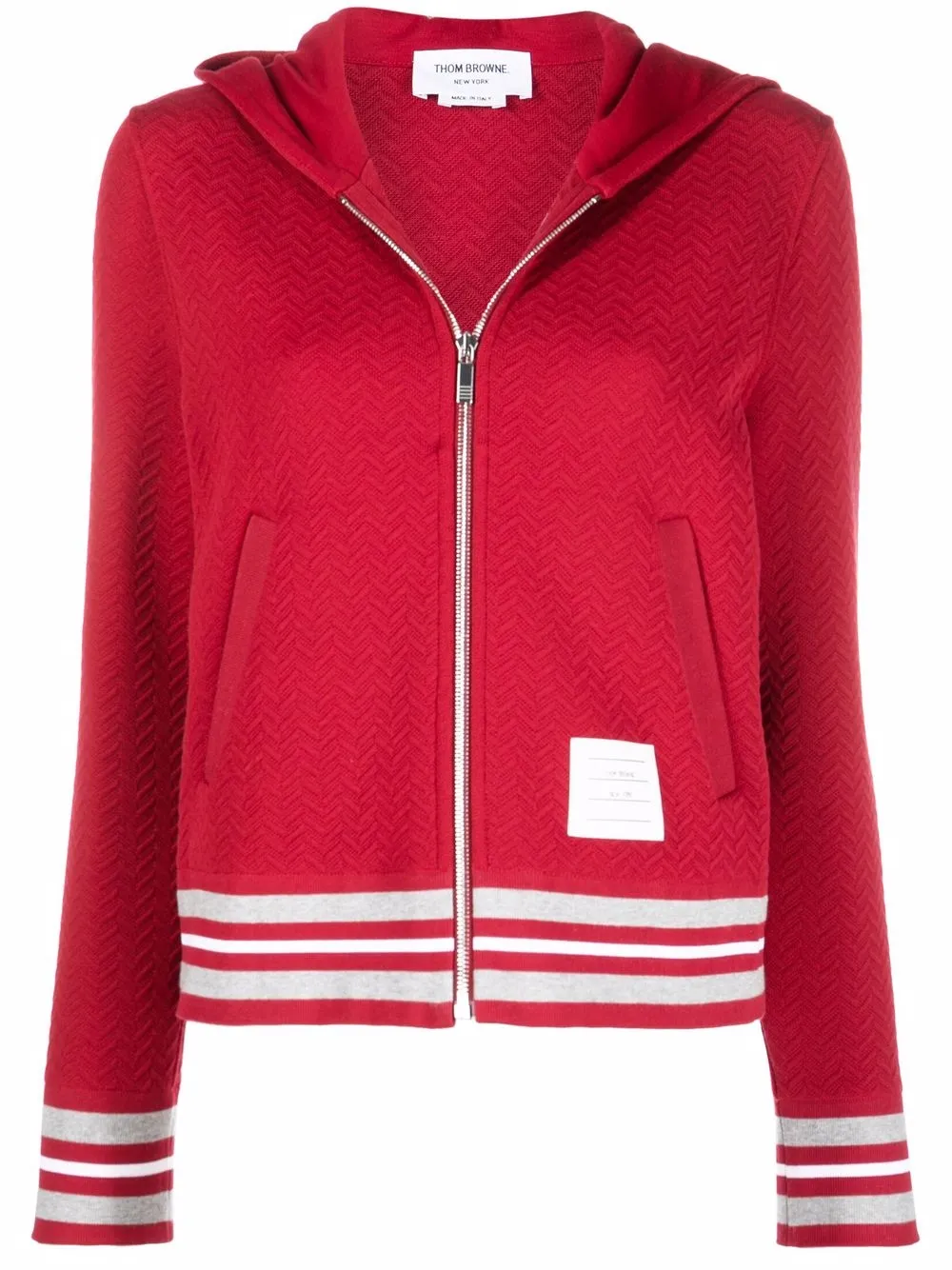 

Thom Browne hoodie varsity con cierre - Rojo